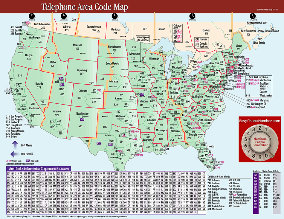 area code map